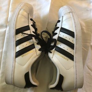 Black Adidas Superstars Women Size 8